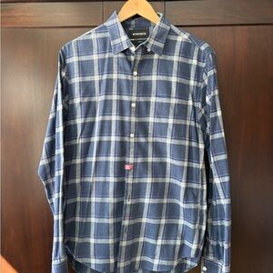 Bonobos Navy and White Plaid Button-Down Shirt